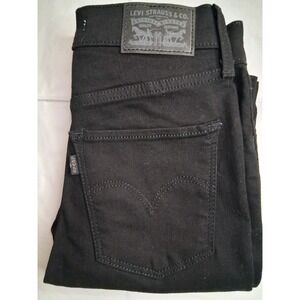 Levi's 720 Jeans Womens Size 24 High Rise Super Skinny‎ Slim Stretch Black Denim